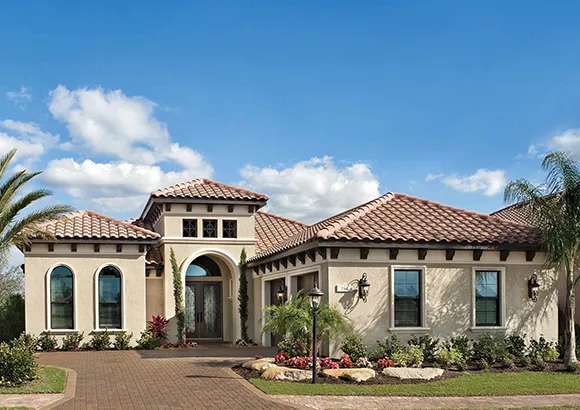 Elegant residential property with palm trees, part of real estate listings in Miami, FL